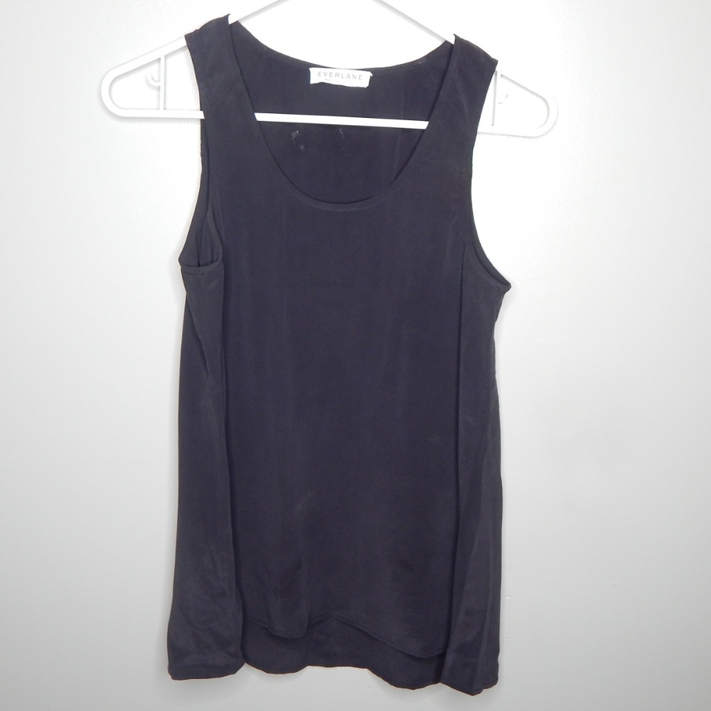 everlane women silk cami sz x small black